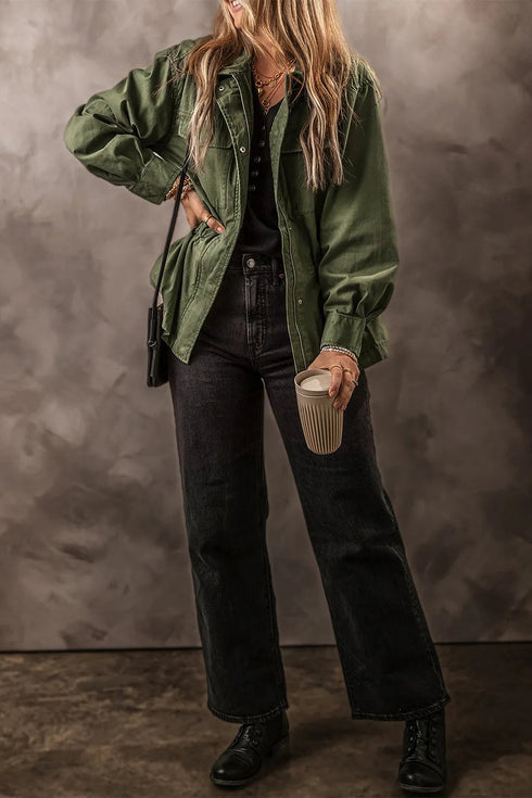 'Vayra' Pure Cotton Zip Up Long Sleeve Jacket - Celes Fashion